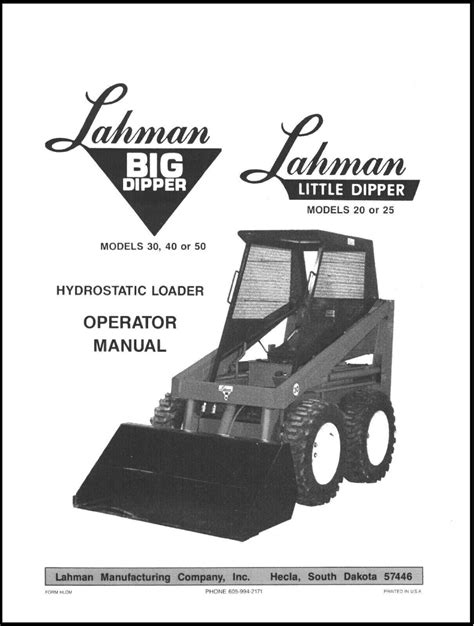 lahman little dipper skid steer loader operator & parts manual|lahman skid loader manual.